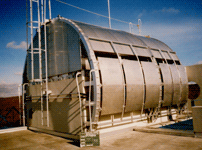 Exhaust tower for wind-tunnel tests