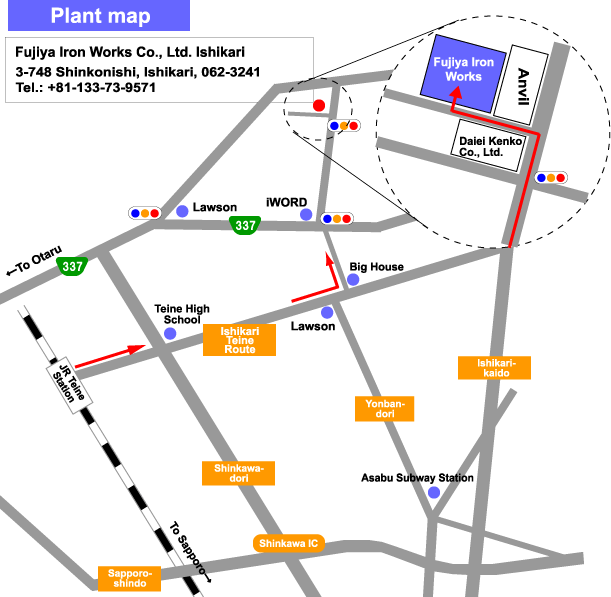 Fujiya Iron Works Co., Ltd. Plant map